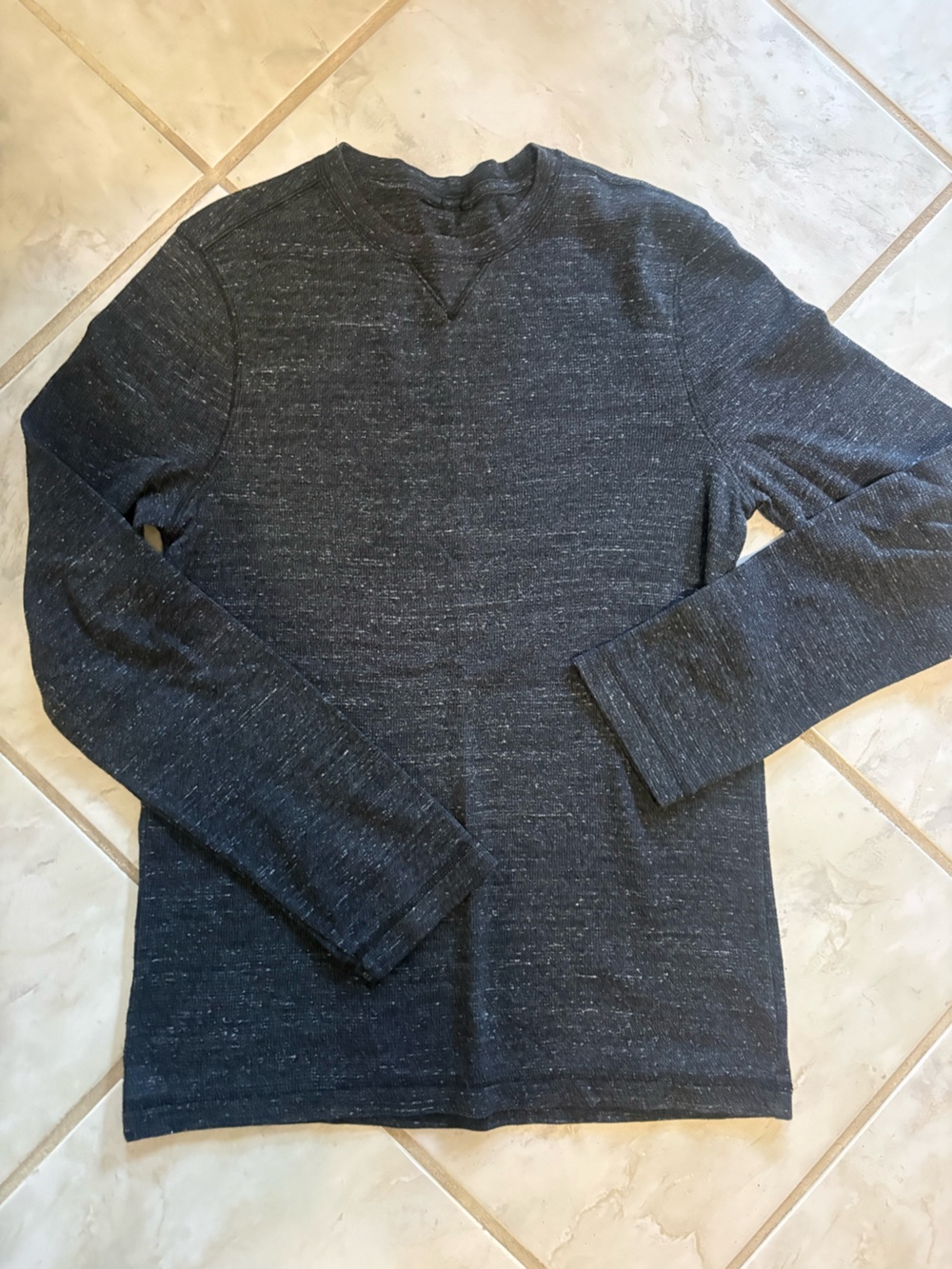 Men's Dark Heather Crewneck Long-Sleeve Sweater